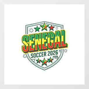 Autocollant Pour Fenêtre Typographie de pays audacieux Football Sénégal 202
