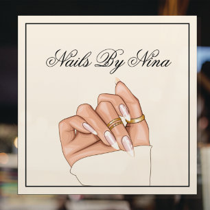 Autocollant Pour Fenêtre Typographie moderne de salon d'onglerie Marketing 