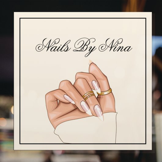 Autocollant Pour Fenêtre Typographie Moderne de Salon d'Ongles Marketing de