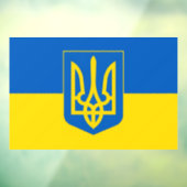 Autocollant Pour Fenêtre Ukrainian flag with the Trident Coat of Arms. (Feuille 3)
