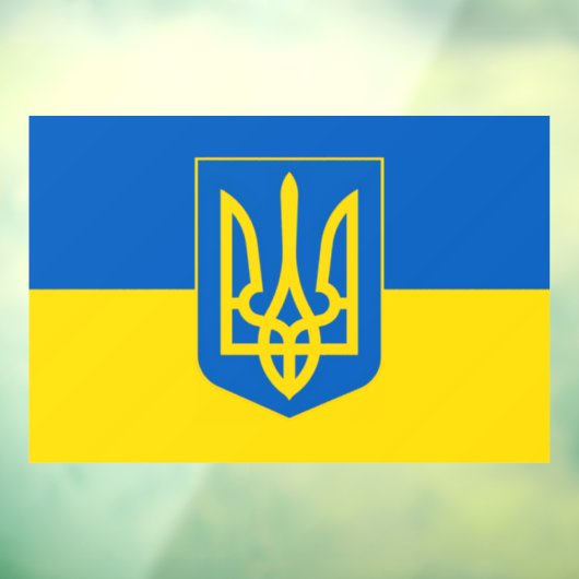 Autocollant Pour Fenêtre Ukrainian flag with the Trident Coat of Arms. (Feuille 3)