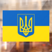Autocollant Pour Fenêtre Ukrainian flag with the Trident Coat of Arms. (Feuille 2)