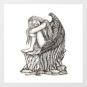 Autocollant Pour Fenêtre Un ange endormi sur la pierre (Feuille)