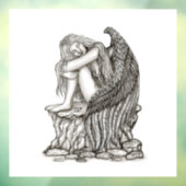 Autocollant Pour Fenêtre Un ange endormi sur la pierre (Feuille 3)