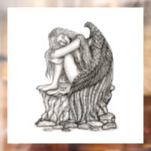 Autocollant Pour Fenêtre Un ange endormi sur la pierre (Feuille 2)