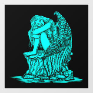 Autocollant Pour Fenêtre Un ange endormi sur la pierre