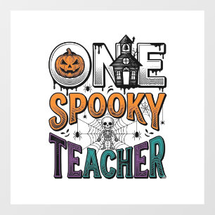 Autocollant Pour Fenêtre Un design vectoriel Halloween d'un professeur effr