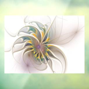Autocollant Pour Fenêtre Un ornement fractal coloré. Art floral abstrait