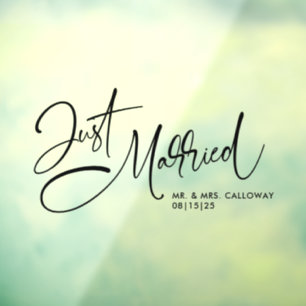 Autocollant Pour Fenêtre Un Petit Rétro Juste Une Voiture Mariée