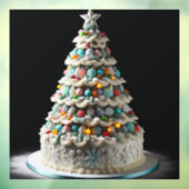 Autocollant Pour Fenêtre Une douce fête Le gâteau de Noël (Feuille 3)