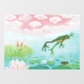 Autocollant Pour Fenêtre Une Grenouille S'Enfonce Dans L'Étang Illustration (Feuille)