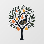 Autocollant Pour Fenêtre Une Perdrix Dans Un Crayon De Découpe De Poirier R (Feuille)