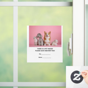 Autocollant Pour Fenêtre Une Secourt d'urgence pour animaux domestiques