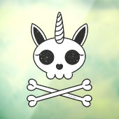 Autocollant Pour Fenêtre Unicorne crâne et os croisés (Feuille 3)