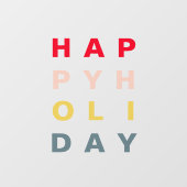 Autocollant Pour Fenêtre Vacances Joyeuses Couleur Moderne   (Feuille)