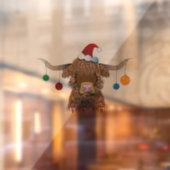 Autocollant Pour Fenêtre Vache de Noël (Feuille 2)