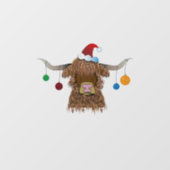 Autocollant Pour Fenêtre Vache de Noël (Feuille)