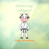 Autocollant Pour Fenêtre Vache mignonne en combinaison kung fu (Feuille 3)