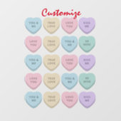 Autocollant Pour Fenêtre Valentine Candy Hearts Thunder_Cove (Feuille)