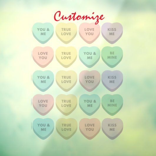 Autocollant Pour Fenêtre Valentine Candy Hearts Thunder_Cove (Feuille 3)