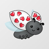 Autocollant Pour Fenêtre Valentine Ladybug (Feuille)