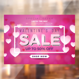 Autocollant Pour Fenêtre Valentine's Day Sale Limited Time Offre Jusqu'à 50
