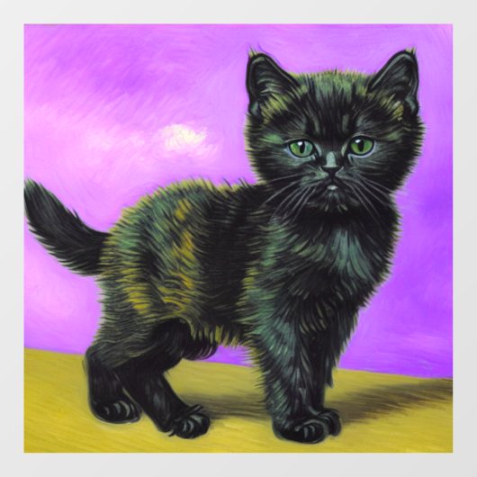 Autocollant Pour Fenêtre Van Gogh Style Cat (Feuille)