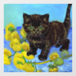 Autocollant Pour Fenêtre Van Gogh Style Chat avec tournesol<br><div class="desc">Cling de fenêtre avec un chat de style Van Gogh avec des tournesols ! Un joli chaton noir pose à la légère avec des fleurs jaunes. Un cadeau fabuleux pour les amoureux de les chats et les collectionneurs d'art hollandais !</div>