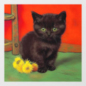 Autocollant Pour Fenêtre Van Gogh Style Chat noir (Feuille)