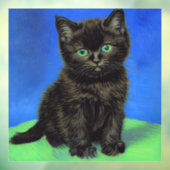 Autocollant Pour Fenêtre Van Gogh Style Kitten noir (Feuille 3)