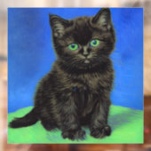 Autocollant Pour Fenêtre Van Gogh Style Kitten noir (Feuille 2)