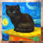 Autocollant Pour Fenêtre Van Gogh Style Starry Night Cat (Feuille 2)