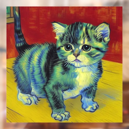 Autocollant Pour Fenêtre Van Gogh Tabby Cat (Feuille 2)