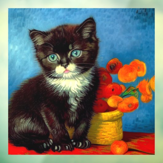 Autocollant Pour Fenêtre Van Gogh Tuxedo Cat (Feuille 3)