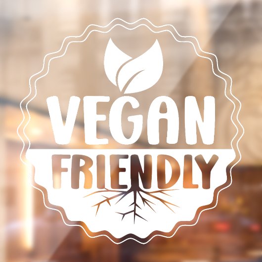 Autocollant Pour Fenêtre Vegan Friendly Restaurant (Feuille 2)