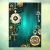 Autocollant Pour Fenêtre Veille bijoux Steampunk sur un Arrière - plan vert (Feuille 3)