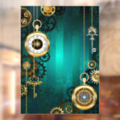 Autocollant Pour Fenêtre Veille bijoux Steampunk sur un Arrière - plan vert (Feuille 2)