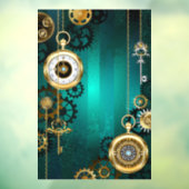 Autocollant Pour Fenêtre Veille bijoux Steampunk sur un Arrière - plan vert (Feuille 3)