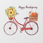 Autocollant Pour Fenêtre Vélo bon thanksgiving (Feuille)