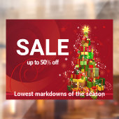 Autocollant Pour Fenêtre VENDRE Noël thème de Noël en rouge texte personnal (Feuille 2)