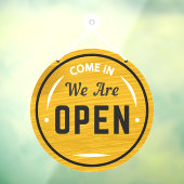 Autocollant Pour Fenêtre Venez Nous sommes Ouverts Faux ronds Bois (Feuille 3)