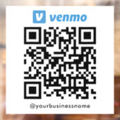 Autocollant Pour Fenêtre Venmo QR Code Mode de paiement Numériser le paieme (Feuille 2)