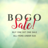 Autocollant Pour Fenêtre Vente au détail BOGO (Feuille 3)