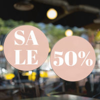 Vente de fenêtre de magasin moderne rose pastel