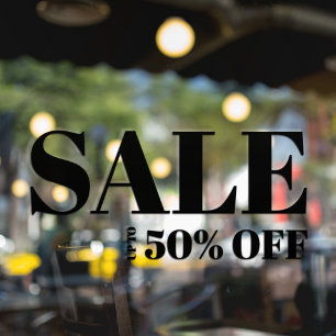 Autocollant Pour Fenêtre Vente de liquidation en vitrine de magasin moderne