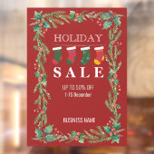 Autocollant Pour Fenêtre Vente de vacances Fleurs de Noël Annonces (Feuille 2)