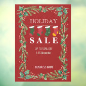 Autocollant Pour Fenêtre Vente de vacances Fleurs de Noël Annonces (Feuille 3)