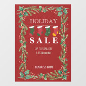 Autocollant Pour Fenêtre Vente de vacances Fleurs de Noël Annonces (Feuille)
