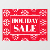 Autocollant Pour Fenêtre Vente de vacances Red White Snowflics Business  (Feuille)
