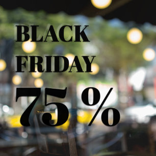 Autocollant Pour Fenêtre Vente de vendredi noir de vitrine de magasin moder